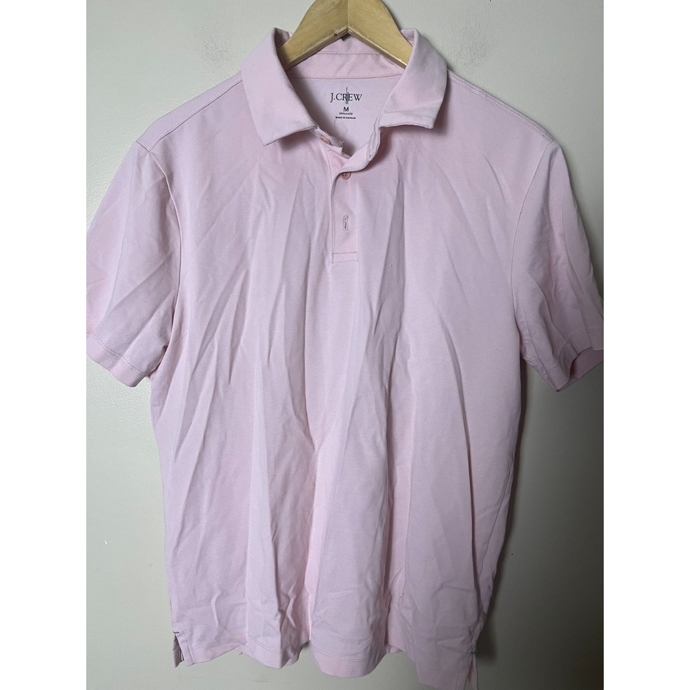J. Crew Untucked Flex Pique Polo Mens M Pink Short Sleeve Casual